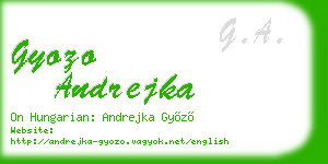 gyozo andrejka business card