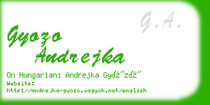 gyozo andrejka business card